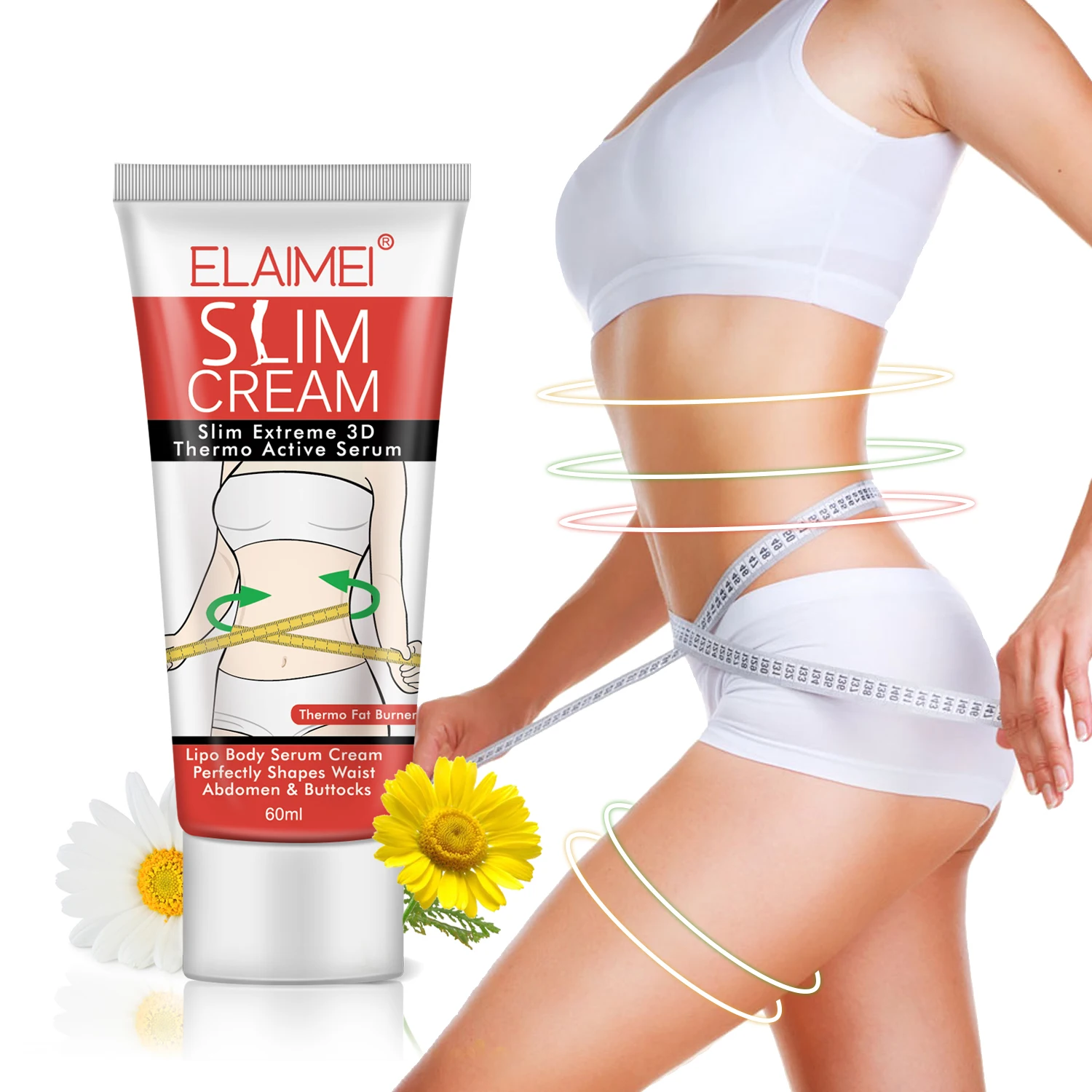 

ELAIMEI 60ml Burning Fat Weight Loss Anti Cellulite Hot Gel Waist Stomach Buttocks Belly Slimming Cream