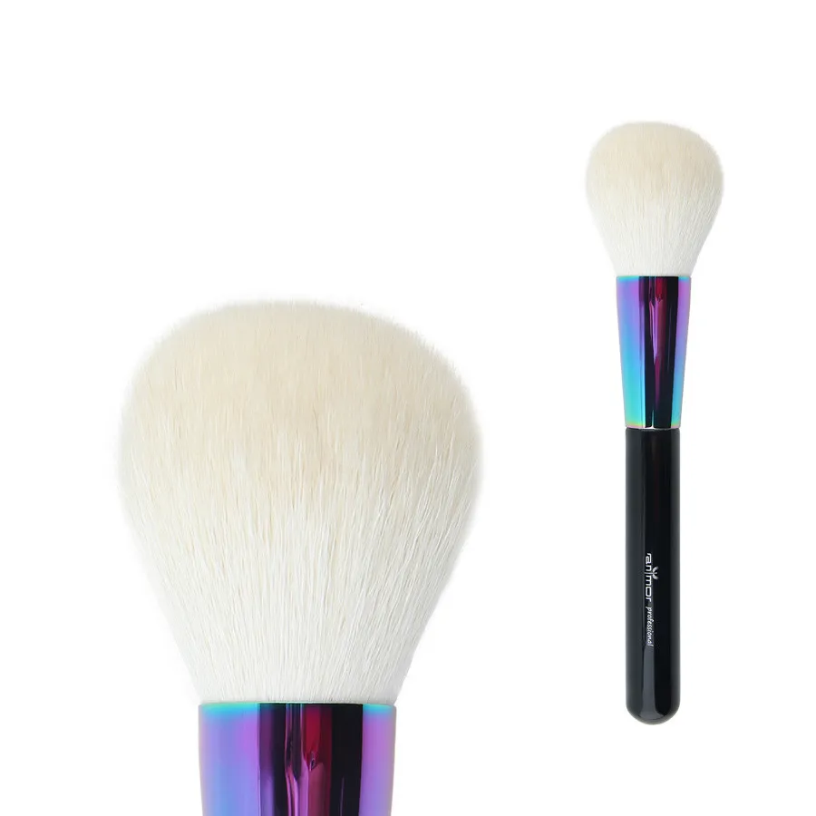 

1Pcs High Quality Wooden Handle Goat Hair Powder Face Makeup Brush, Rainbow