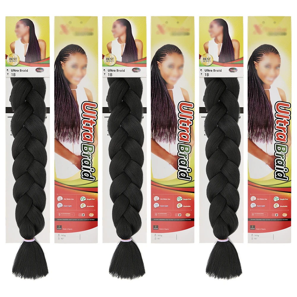 

82inch 165g Crochet African Pre Stretch Prestretched Expression Ombre Pre Stretched Braids Jumbo Braid Synthetic Braiding hair