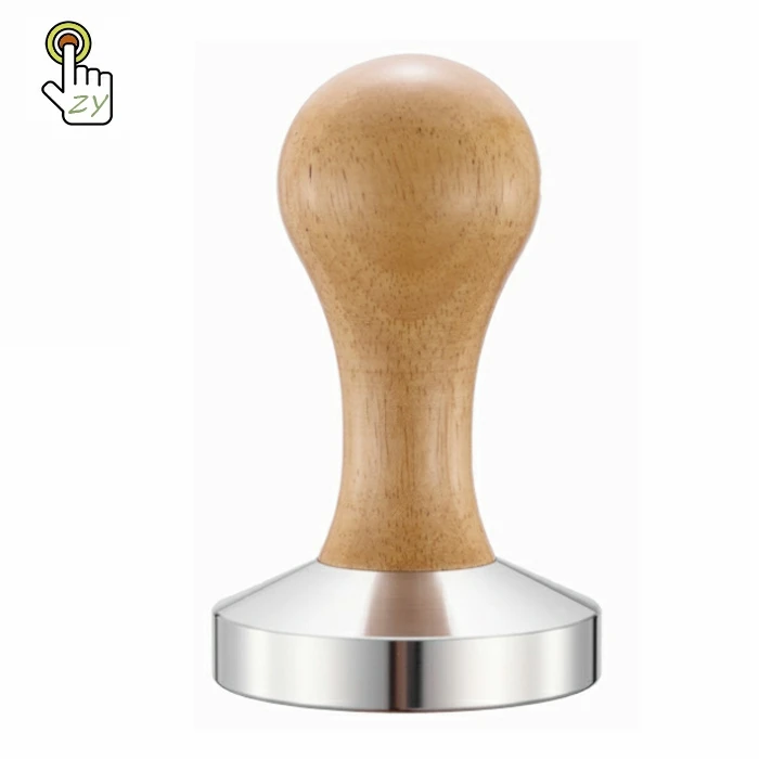 

Elegance 304 Stainless Steel Barista Accessories Tools Espresso Coffee Beans Powder Tampering Press Tamper With Wooden Handle
