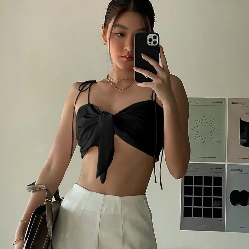 

2021 new arrivals summer spaghetti strap v-neck Hollow Out camis women ladies tank Tops, As picture