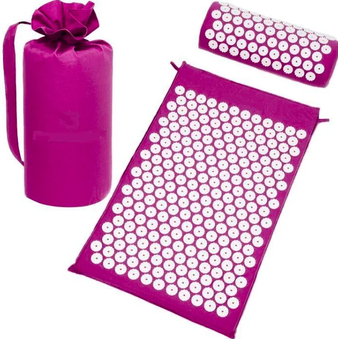 

High quality natural lotus spike yoga massage acupressure mat and pillow set