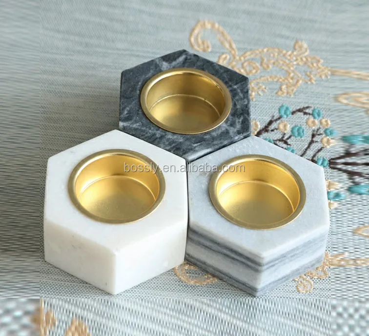 New Luxury Handmade Natural Marble Candle Cup With Lid Candle Holder