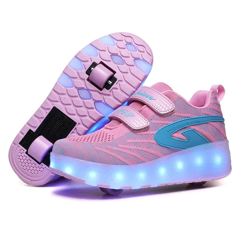 

Litian Jinjiang Latest Fashion Roller Wheels Shoes For Children Gift Skate Shoes Girls Boys with USB, Black, blue, pink