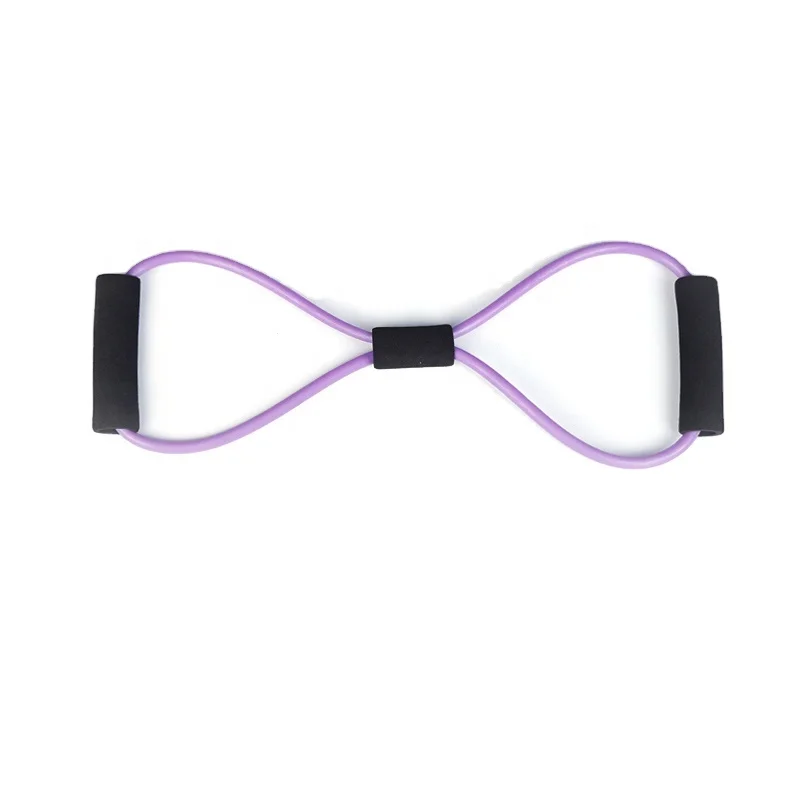

Resistance Exercise Home Sport High Elasticity 8-Type Resistance Bands, Violet/grey/yellow/pink/lavender