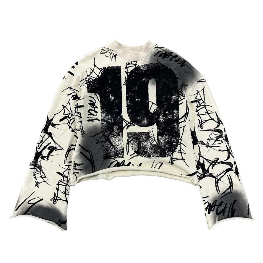 Y2K Vintage Punk Solid Printed Hoodie