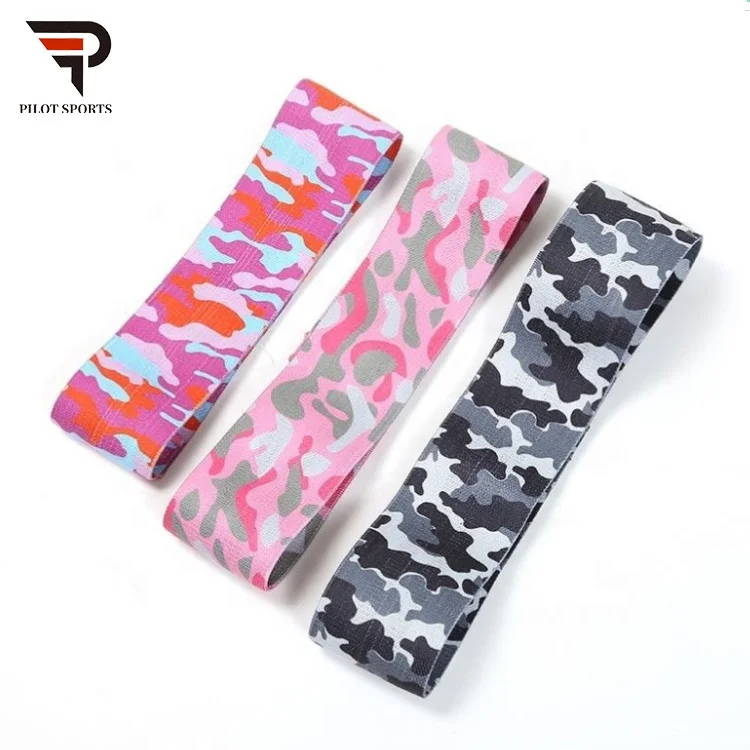 

2021 PILOT SPORTS Custom Logo Printed Yoga Gym Exercise fitness for Legs Glutes Booty Hip Fabric Resistance Bands, Customized color