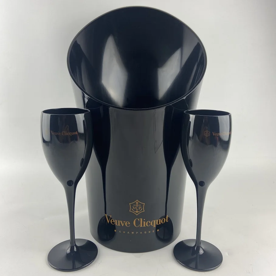

Acrylic Black colored Champagne Ponsardin Ice Bucket, Custom colors