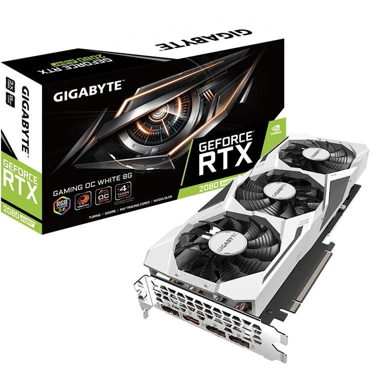 

GIGABYTE NVIDIA GeForce RTX 2080 SUPER GAMING OC WHITE 8G Graphics Card with 8GB GDDR6 256-bit Memory Interface
