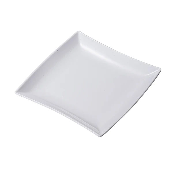 

10 Inch A5 Melamine Plate Thick White Modern Polished Unbreakable Melamine Square Dinner Plates Serving Dish