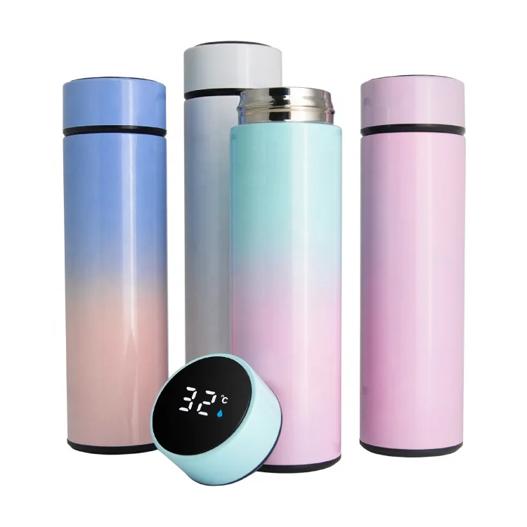 

Smart Water Drinking Bottle With Tea Infuser Digital Led Temperature Display Lid Thermos Stainless Steel Insulated Vacuum Flask