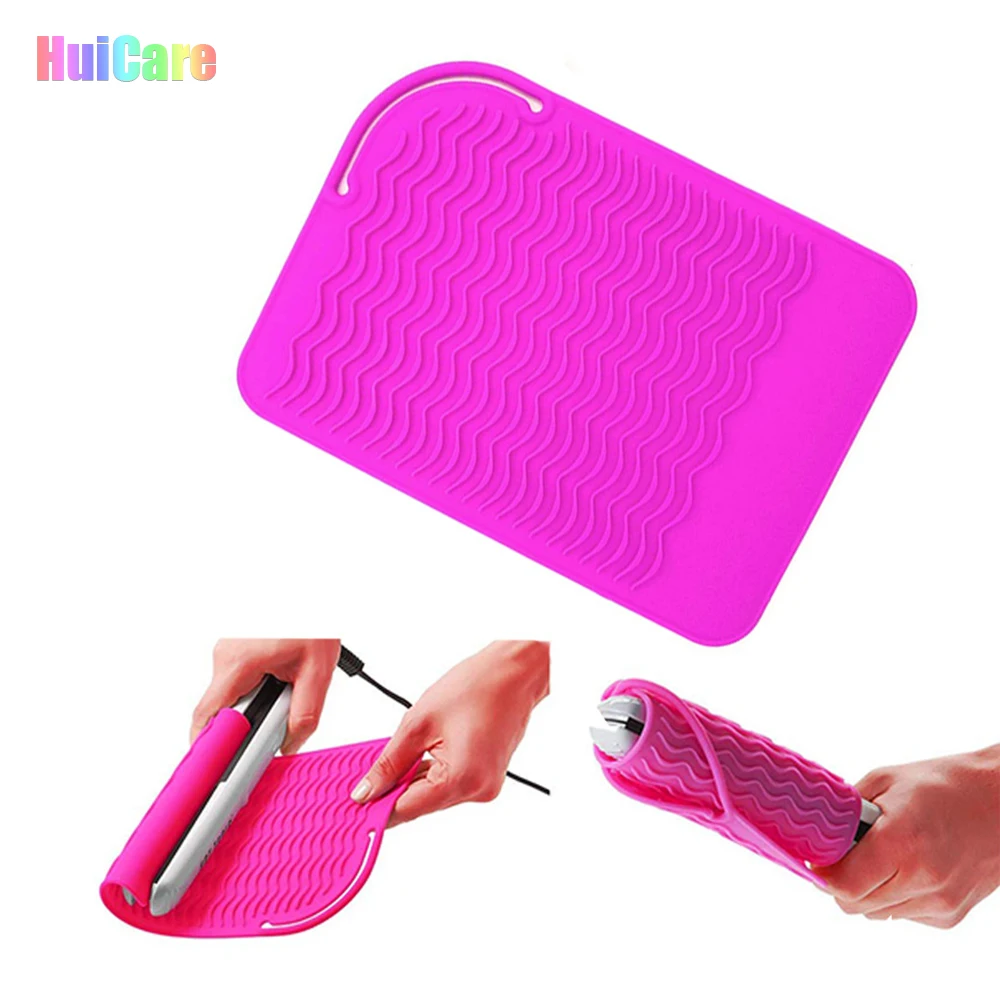 

For Hair Straightener Curling Iron Flat Straightening Plate Hot Hair Tools Silicone Heat Resistant Travel Mat Pouch