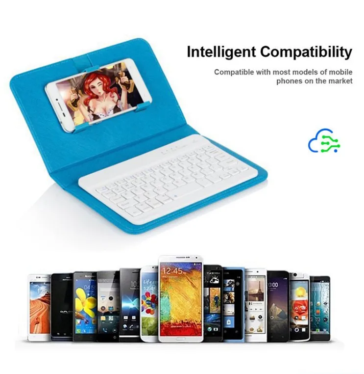 

Hot-sale Android 4.5-6.8 inch Mobile phone wireless universal leather case keyboard Mobile Phone Keyboard, Customized colors