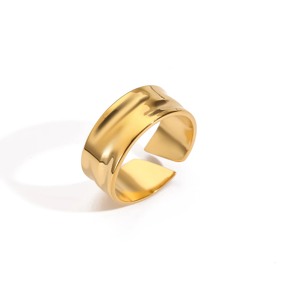 EManco Mens Stainless Steel Fashion Rings Men Customized Gold Silver Open Ring Wholesale Jewelry