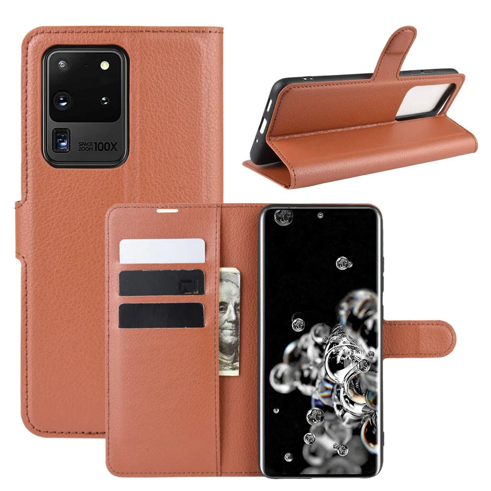 

2020 New Case Litchi Grain Wallet PU Leather Phone Case For Samsung Galaxy S20 S20 Plus S20 Ultra