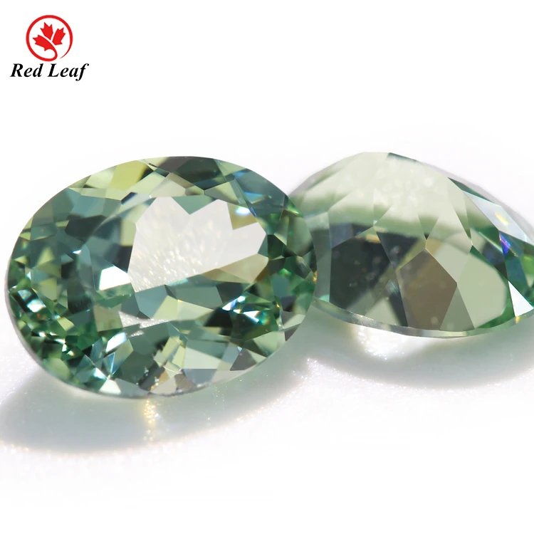 

Redleaf gems Synthetic stone price oval shape green sapphire gemstone lab grown gems