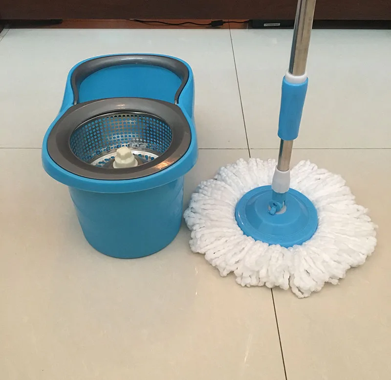 

Telescopic Handle Magic Round Mop Bathroom Cleaning 360 Degree Spin Rolling Wet Dry Floor Spin Go Magic mop and bucket sets