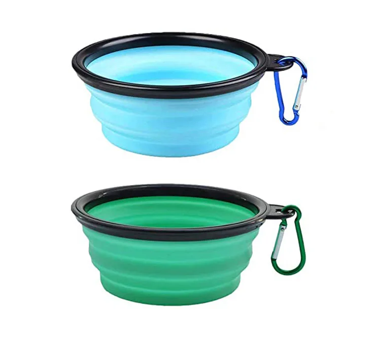

Wholesale Dog Cat Food Water Foldable Travel Bowl Portable Collapsible Silicone Dog Bowl