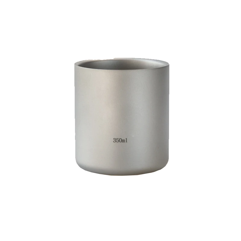 

450ml Titanium camping double Decker cup outdoor sport cup, Silver