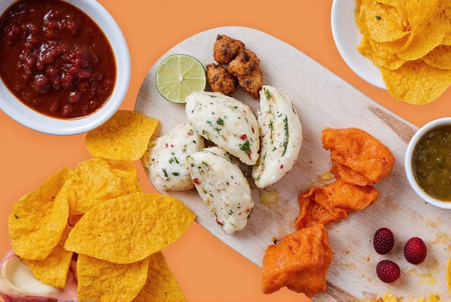 Traditional Mexican salsa macha served with tortilla chips
