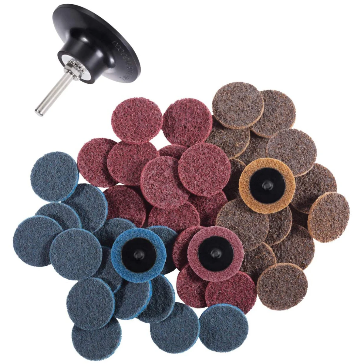 

SATC 46PCS Surface Conditioning Discs 2 Inch Sanding Disc with 1/4" Holder, Blue/ red / yellow