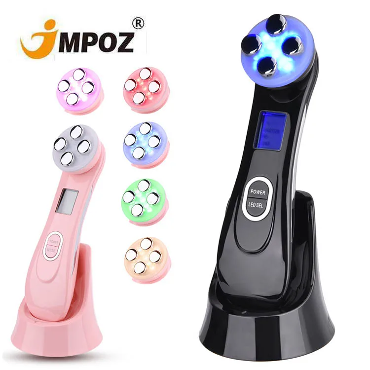 

Face Massager LED Photon RF Facial Lifting Machine EMS Mesotherapy Electroporation Radio Skin Care Rejuvenation Device, Black, pink, white