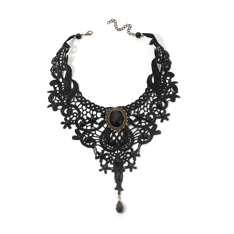 

Retro Handmade Craft Lace Choker Chain Royal Court Gothic Lolita Vampire Choker Necklace