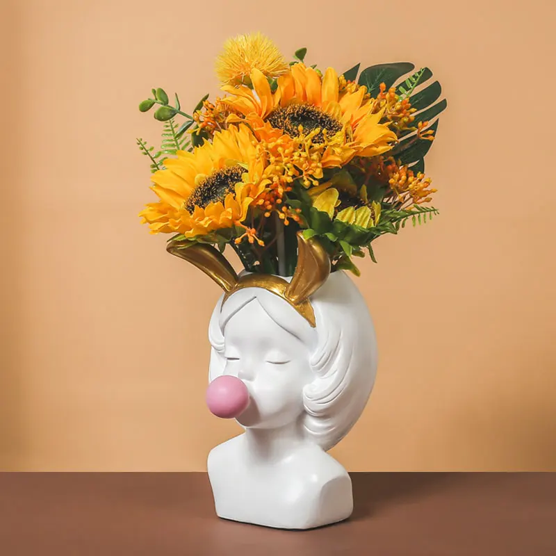 

Aliexpress Amazon Ebay Wish Dropshipping Low MOQ Hot Sale Large Flower Pot Face Planter Pots Big Size flower vase, Customized color