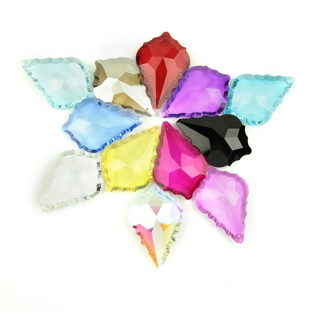 

Wholesale Natural Mix Color Maple Leaf Shaped Crystal Pendant Light Chandelier Parts Lighting Accessories Crystal Pendants