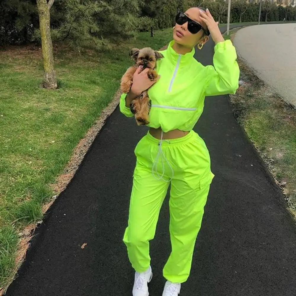 

B61821A Women New Fashion Custom Jogging Designer Sexy Sports Track Sweat Suit Women Fashion Tracksuit, Green/pink/blue