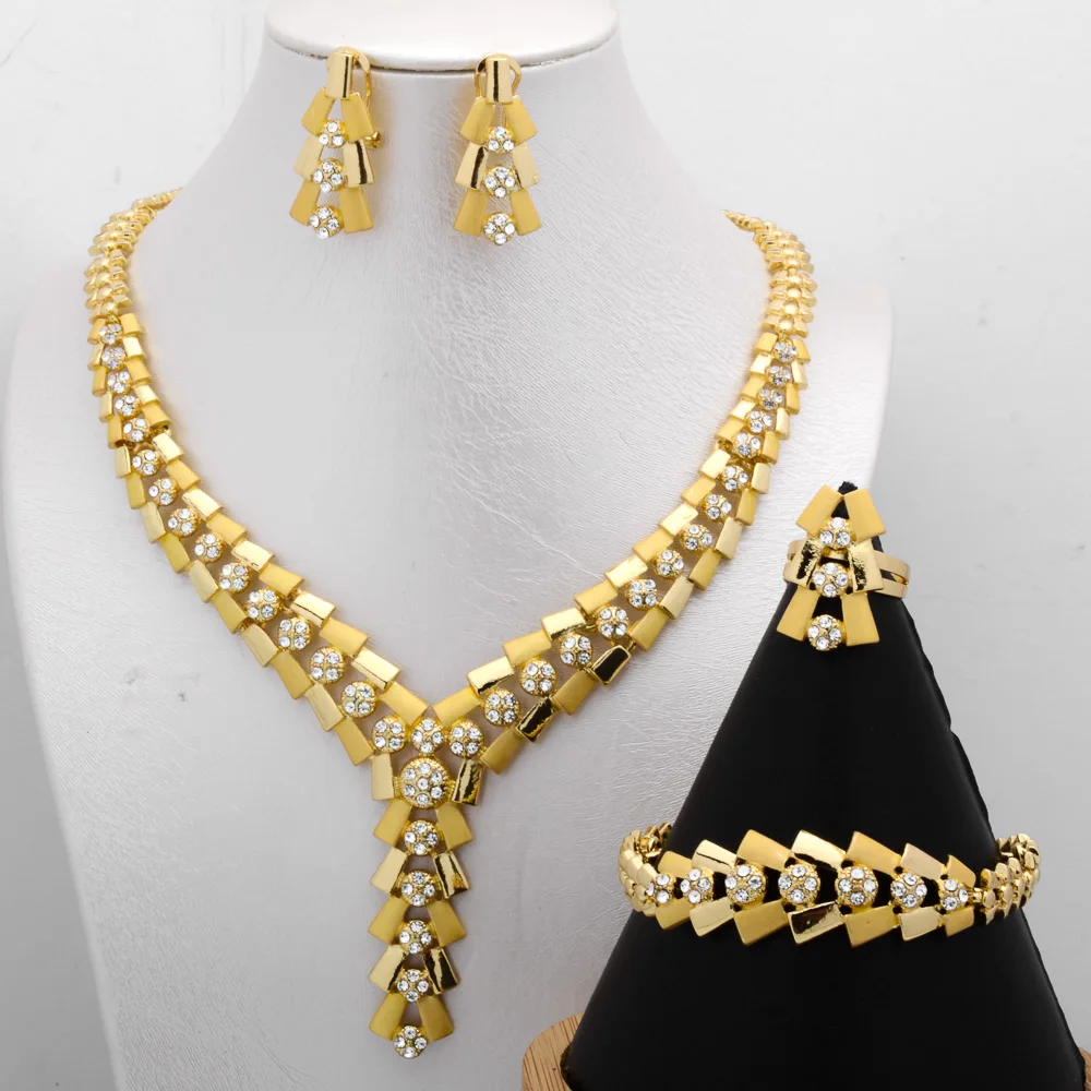 

Ethiopian Jewelry Set Gold Plated African Jewelry Sets Gold Earring/Ring/Necklace Eritrea/Habesha Women Wedding