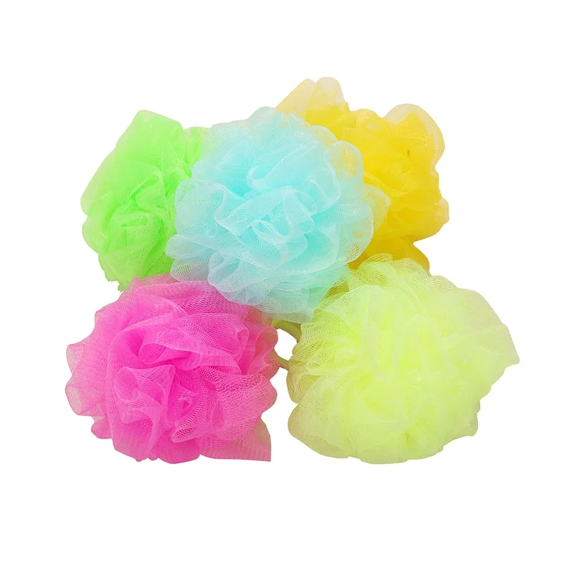 

Bath Sponge Body Brush Cute Multicolor Bath Towels Wipe Flower Shower Ball Bathroom Spa Products Bathroom Accessories