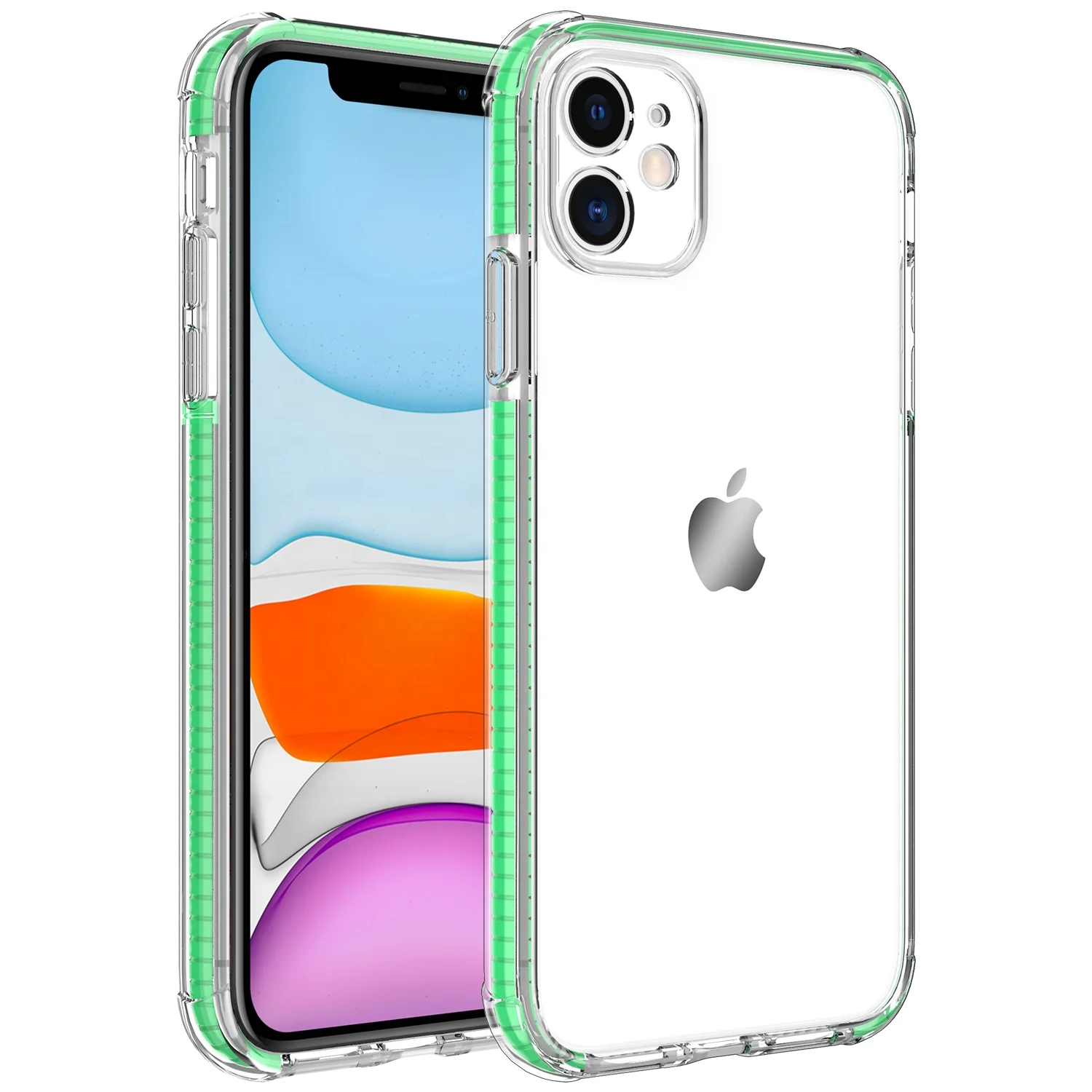 

New Clear Acrylic PC TPU Hybrid Phone Cover Luxury Multicolor Bumpers Shock Proof Cell Phone Case For iPhone 12 pro max, Multi-color, can be customized