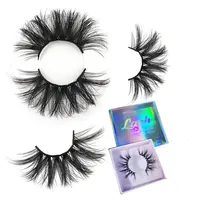 

Wholesale private label handmade fluffy 100% real fur mink lashes 20mm 25mm mink eyelashes bulk