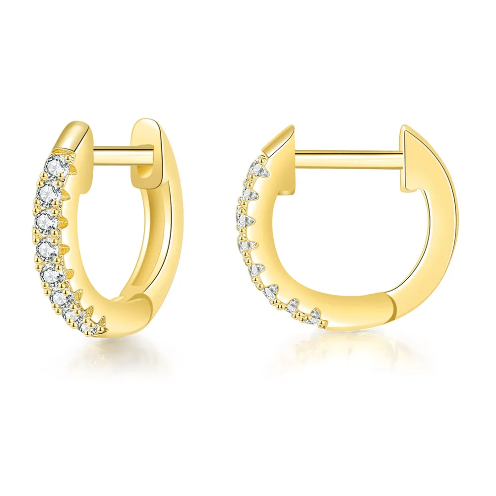 

Brinco Argola Com Zirconia Minimalist Fashion Jewellery Small Circle Zircon Hoop Huggie Earrings KBE130, Picture