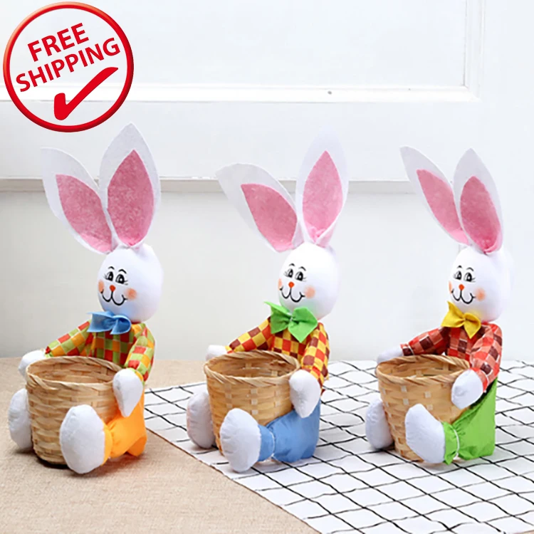 

2021 Hot Sale Storage Easter Rabbit Bag Party Decoration Cute Bunny Easter Basket Bags To Put Easter Eggs