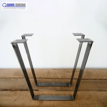 Desktop Trapezoid Table Legs Raw Steel 
