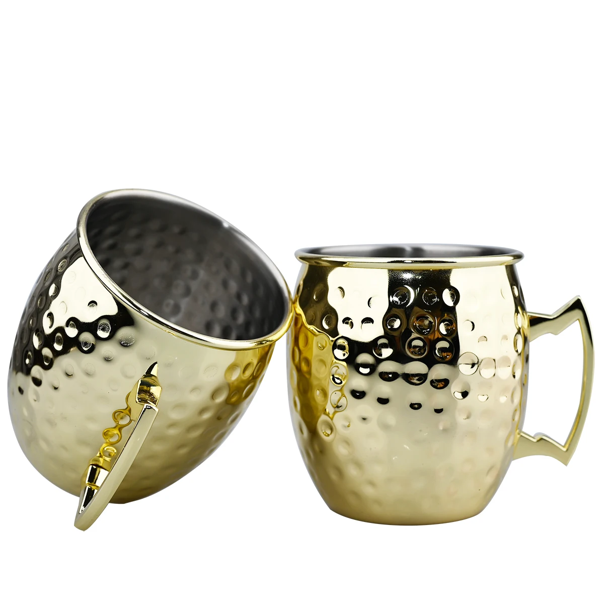 500ml Party  Beer Cocktail Moscow Mule Cups Hammered Gold Plated Stainless Steel Moscow Mule Mug