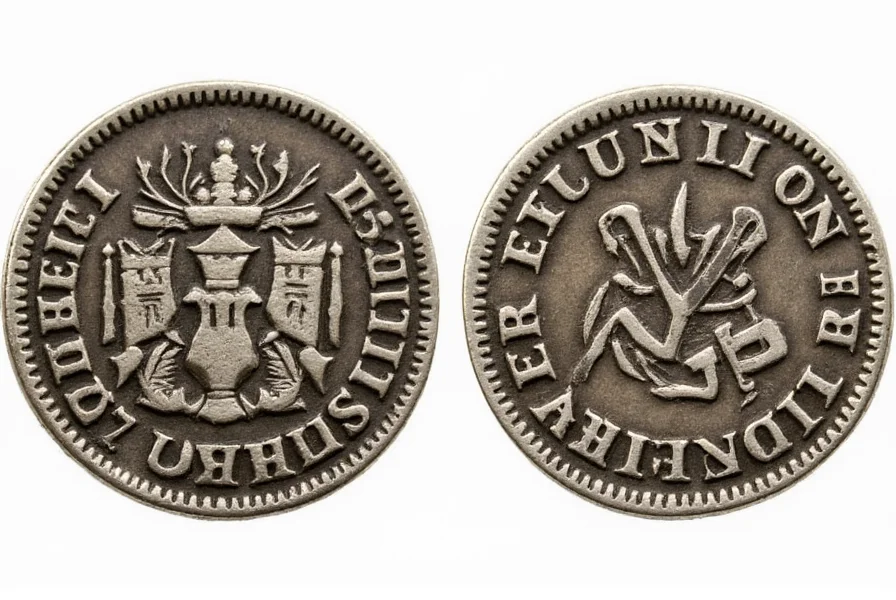 Historical Spanish real coins divided into eight bits showing how two bits equaled 25 cents