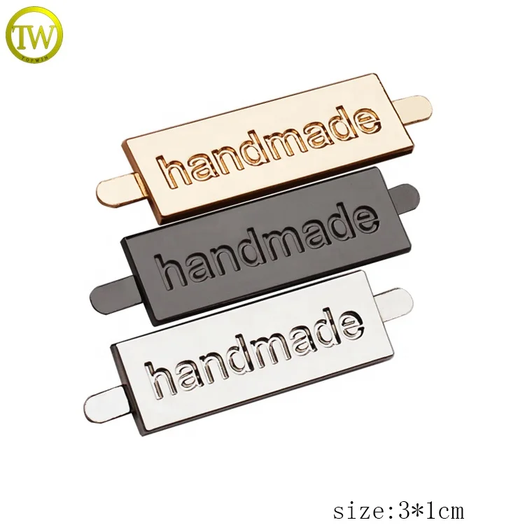 

Custom bag metal hardware supplier handmade logo metal label nameplate for wallet, Not fade/keep color long time