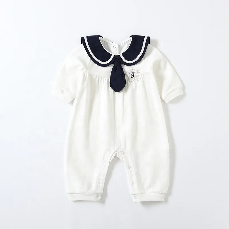 

0-1-2 years old female treasure bow tie romper Cute fart baby one-piece suit