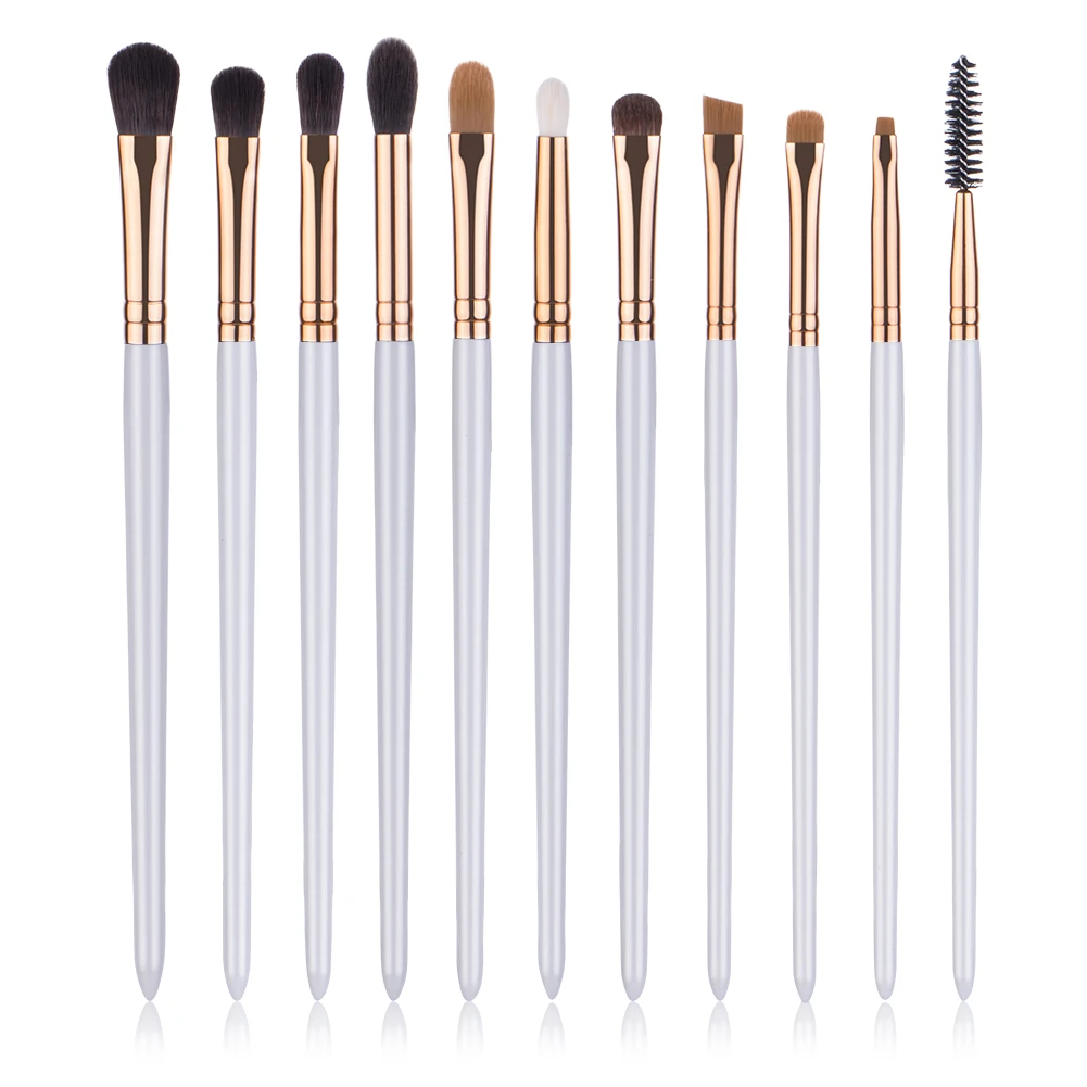 

Handmade Professional Foundation Brush Cosmetic Tools 11Units Cheap Eyes Makeup Brush Set, White