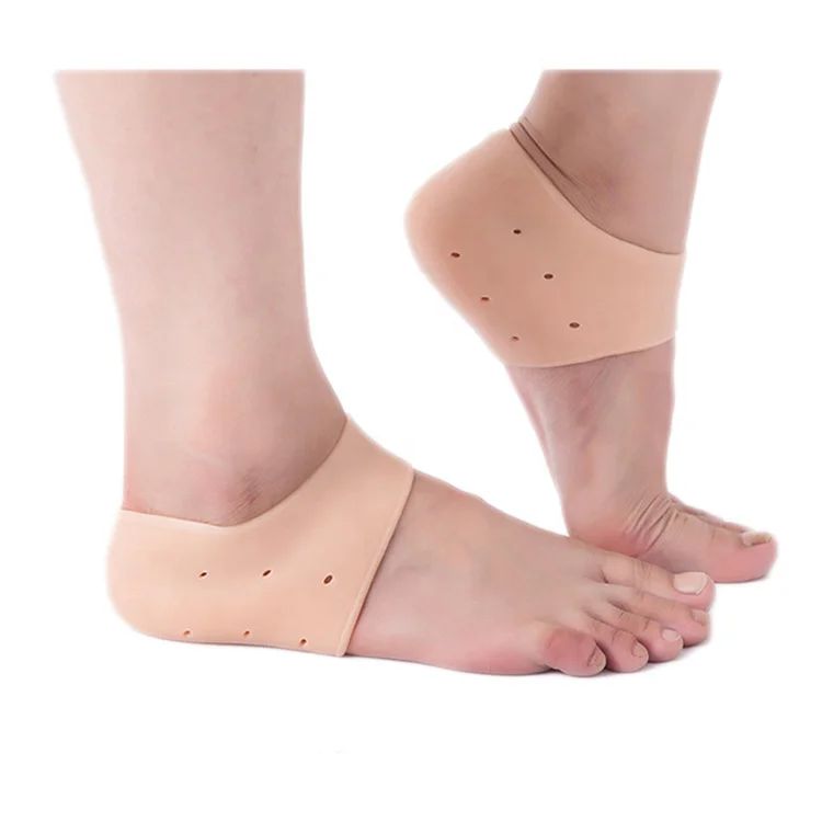 

SEBS material pad protector silicone heel gel socks Gel Heel Protector Socks, White/skin/black