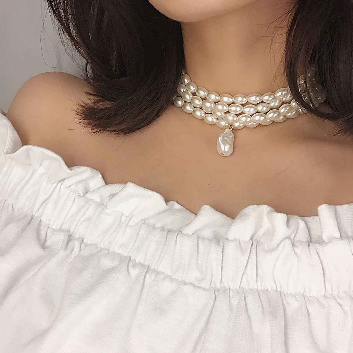 

Pearl Necklace White Freshwater Pearl Necklace
