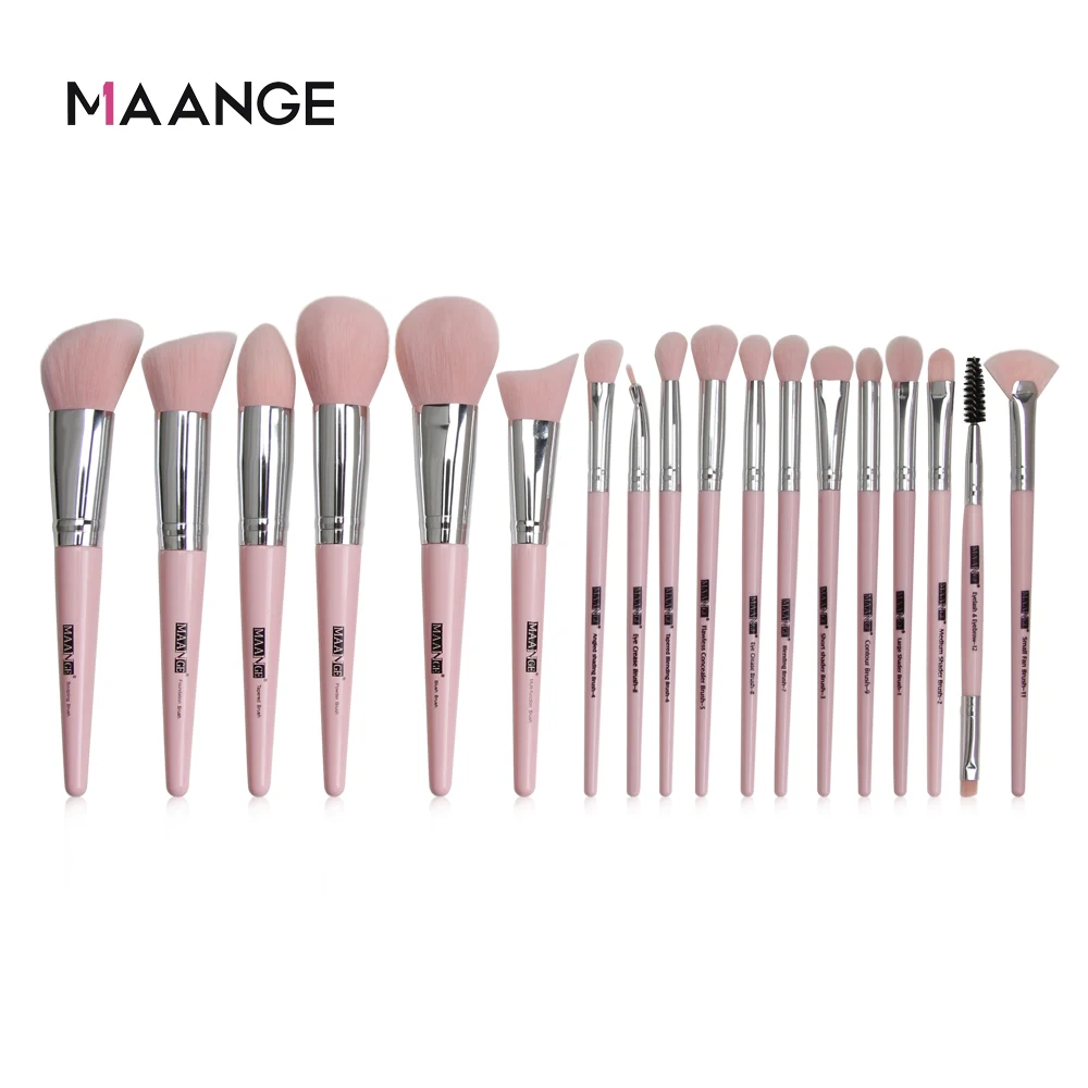 

MAANGE Makeup Brushes Set 18pcs packed in gauze bag eye Shadow Blending Brush Pincel, 3 colors