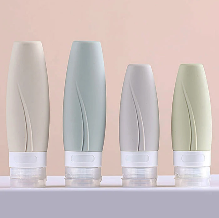 

Small Portable Silicone Cute Leak Proof Tsa Approved 60ml 90ml Silicone Travel Bottle Set, Green/white/blue/grey/nude