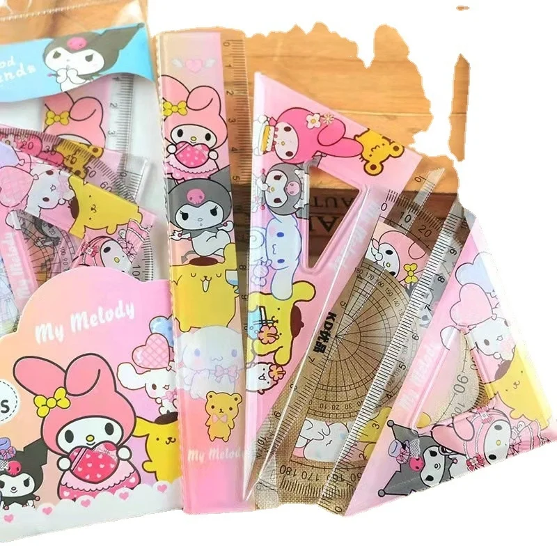 

School kids cartoon anime character kawaii cute rulers stationery set for girls