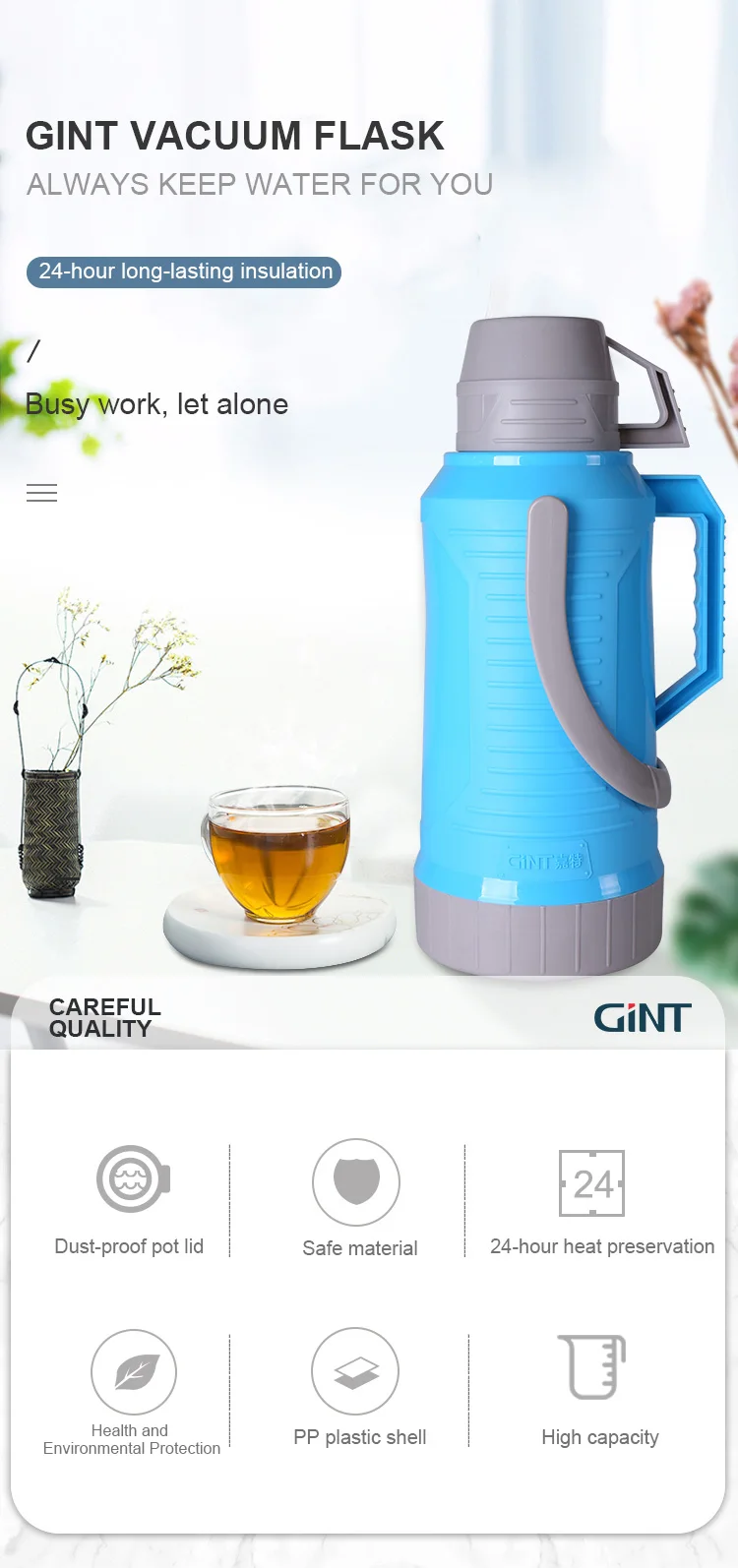 Gint 500ml Small Size Vacuum Thermos Flasks Plastic Nice Insulated Hot ...