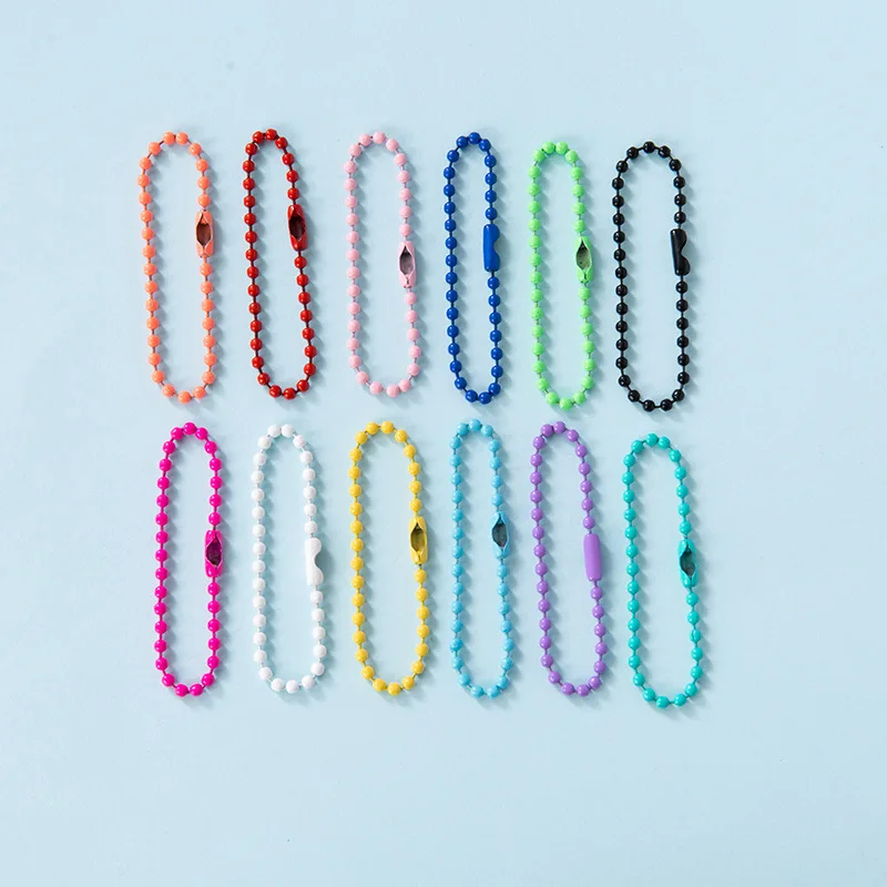 

Diy Jewelry Accessories Color Wave Bead Hanging Painted Iron Bead Buckle Connecting Ball Chain Tag Pendant Bead Chain