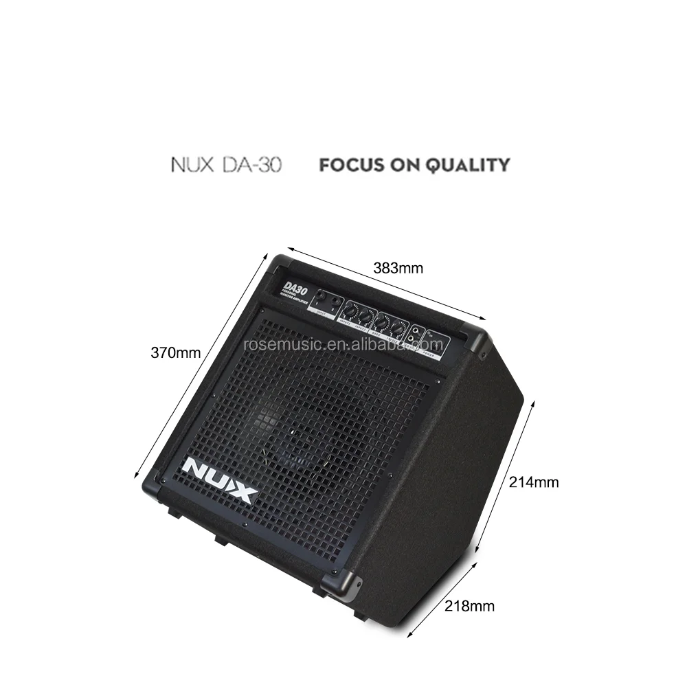 Nux Da30 Electronic Drum Set Amplifier Percussion Amp 30 Watt 10'' Fullrange Coaxial Speaker